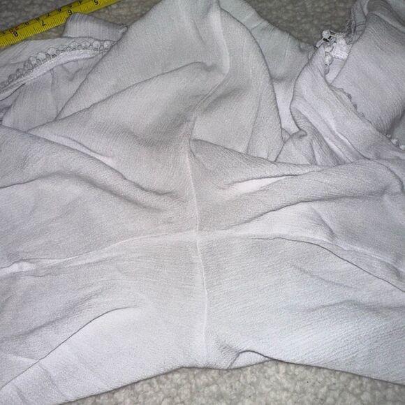 Chelsea28 XXS Ana Smocked Split Leg Womens Boho Long Pants White EUC - Picture 8 of 11